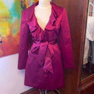 Silky Fuschia WHBM Dress Coat Size S!